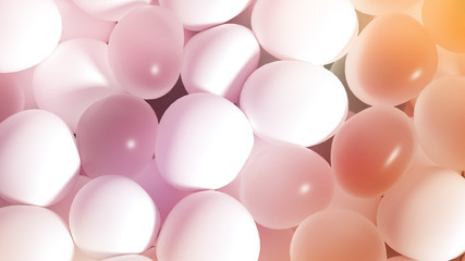 Beautiful background with beads, particles and simulation. 3d illustration, 3d rendering.