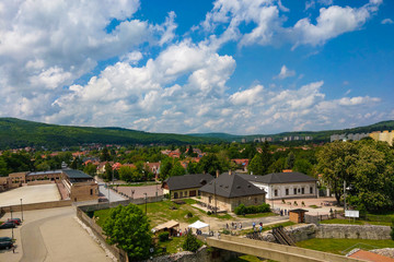 Miskolc, Hungary, May 28, 2019: View of the city from a height on a sunny day.