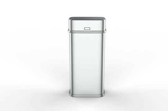 Blank mint tin container for branding and design. 3d render illustration.
