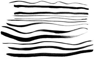 Abstract black ink texture Japan style on a white background.