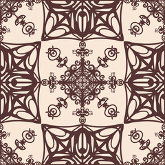 Vector modern tiles pattern. Abstract art deco seamless monochrome background