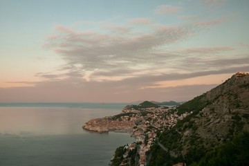 Fototapeta na wymiar beautiful view to the Dalmatian coast and the old town of Dubrovnik