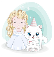 little princess and cat