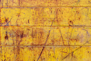 Old Weathered Yellowish Corrugated Metal Texture