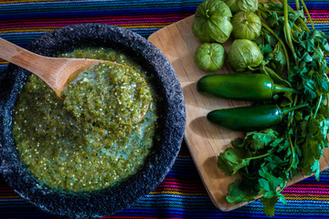 Salsa Verde comida tipica mexicana chile jalapeño