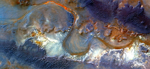 the turns of life, stock photo, abstract photography of the deserts of Africa from the air. aerial...