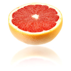 healthy food. sliced grapefruit isolated on white background