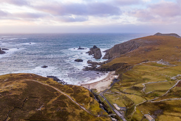 The amazing coastline at Port between Ardara and Glencolumbkille in County Donegal - Ireland