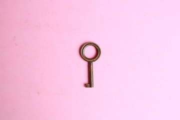 old closet key in color background