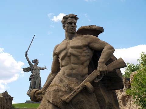 The sculpture "Stand to the death!". Mamayev Kurgan. Volgograd. Russia