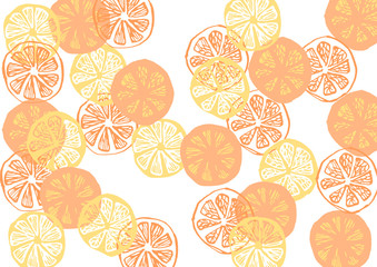 柑橘系の果物をモチーフにしたテキスタイル素材