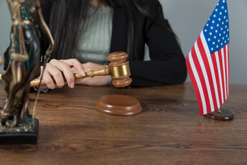 woman hand judge on desk