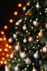 Christmas decorations with a Christmas tree in the interior