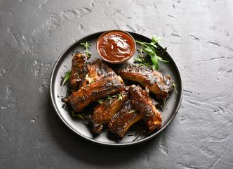 Spicy hot grilled spare ribs