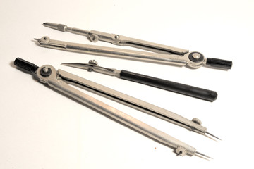 set of drawing tools isolated on white background