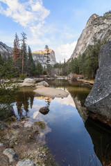 Fototapeta premium View of Yosemite valley with half dome and el capitian .