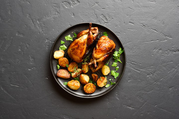 Tasty grilled quails