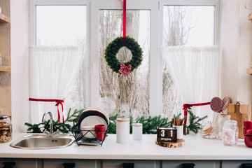  Christmas decorations with a Christmas tree in the interior