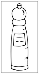 Black silhouette pepper mill isolated on a white background.