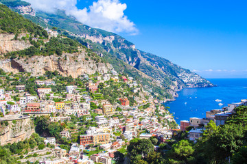 Fototapeta na wymiar Panoramic view of Positano, Italy