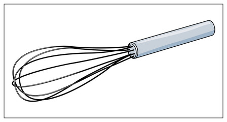 Vector kitchen whisk isolated on a white background.