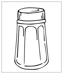 Black silhouette salt shaker isolated on a white background.