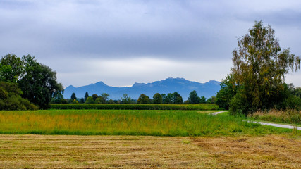 Landscape in the foothills of the Alps. Bavaria, Germany
