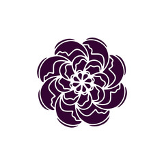 Indian rose Flower icon organic plant. Hand drawn flora ornament seamless pattern. Floral inspiration graphic design typography element in cutout style raster illustration. Good for print textile logo