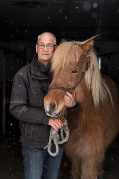 Senior man with pony