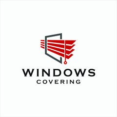 windows covering logo illustration vector icon design template 