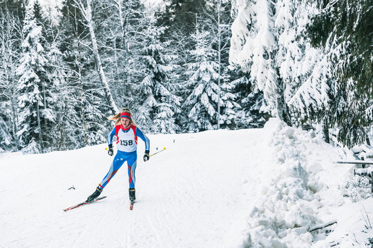 Woman skiing