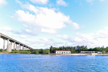 boat in rio potengi natal rio grande do norte brazil northeast northeast bridge newton navarro,...