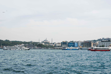 Obraz premium Passenger ship of Viking River Cruises in the port of Odessa, Ukraine. Photo passenger ships on the river.