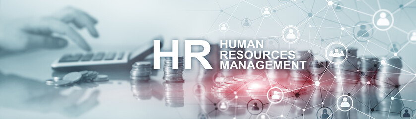 Human resource management. Horizontal mixed media background.