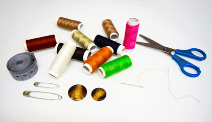 Sewing Tools and Materials on a White Background 1