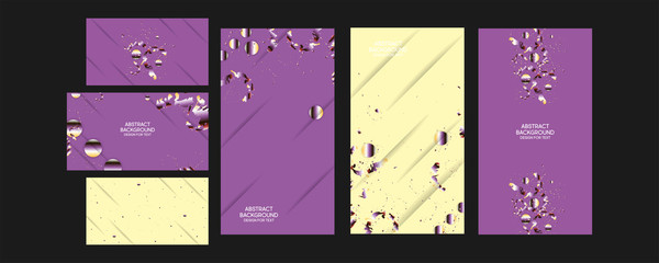 Set of cards in the style of abstract trend 2020 colors. Modern flyer or banner concept