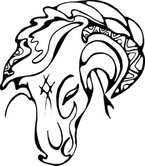 Obraz premium Horse head illustration. Grace and beauty.