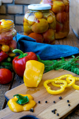 chopped peppers from home canning, marinade