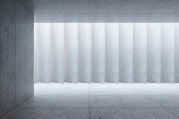 blank concrete space interior, 3d rendering