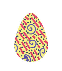 Set of multi-colored abstract Easter eggs. Watercolor decorative drawing