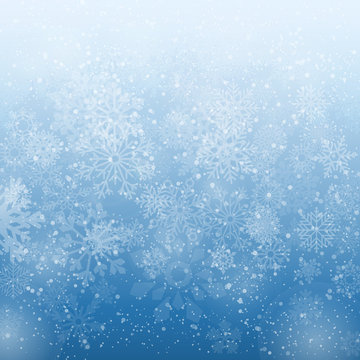 vrctor illustration of winter background with snowflakes