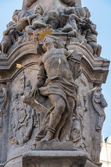 Obraz premium Plague Column of the Virgin Mary Immaculate. St Sebastian statue in Plague Column in Kutna Hora
