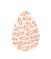 Set of multi-colored abstract Easter eggs. Watercolor decorative drawing