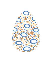 Set of multi-colored abstract Easter eggs. Watercolor decorative drawing