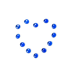 Blue heart made of glass elements. Valentine day symbol.