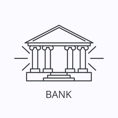Illustration with bank line icon. Isolated sign symbol. Modern vector illustration.