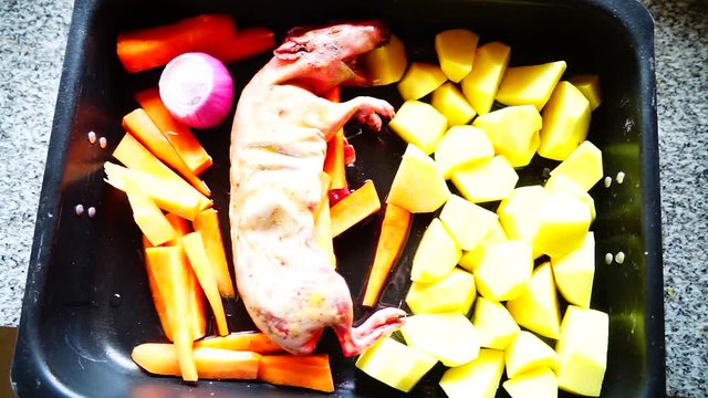 Cooking guinea pig 