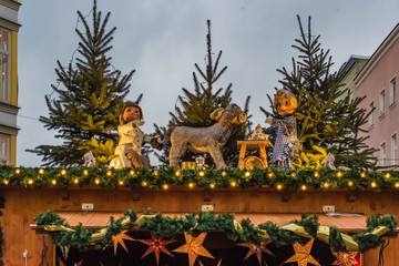 decoration at the advent market in rosenheim, bavaria