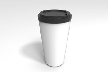 Cup for coffee 3d renderinig