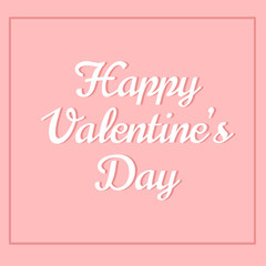 Happy Valentine’s  Day white text on pink background 
